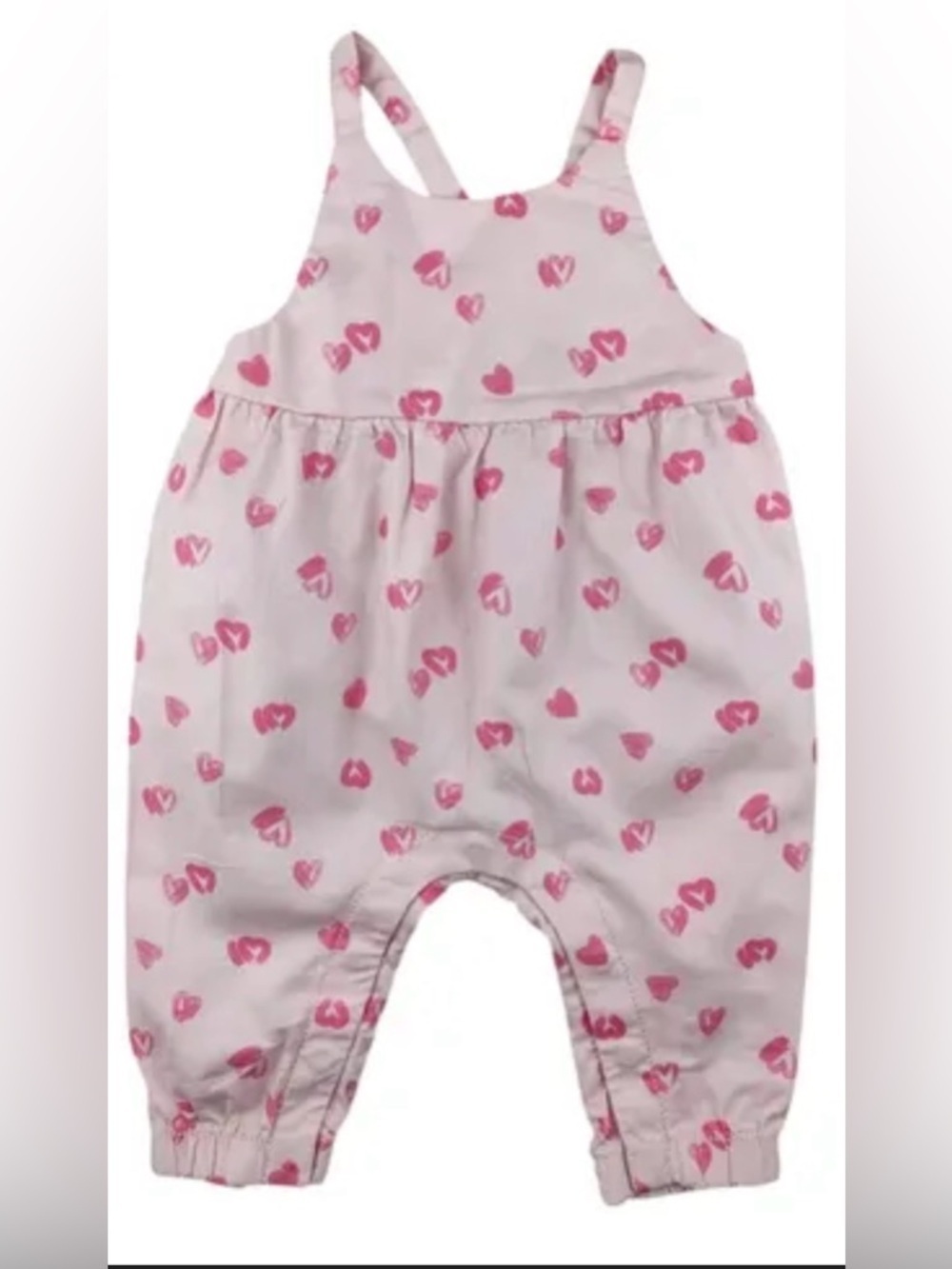 Pink Heart-Patterned Kids Overalls - Carters